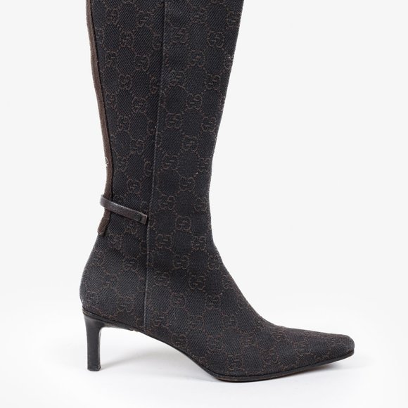 Gucci Shoes - *SOLD* Gucci GG Monogram Canvas Espresso Brown Boots